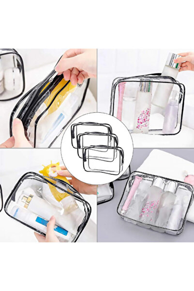 STARSTAR Transparent toiletry bag, quart capacity, travel cosmetic bag, PVC m...