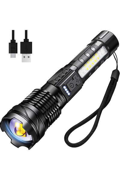 STARSTAR High-powered rechargeable super-bright LED flashlight with 6 lightin...