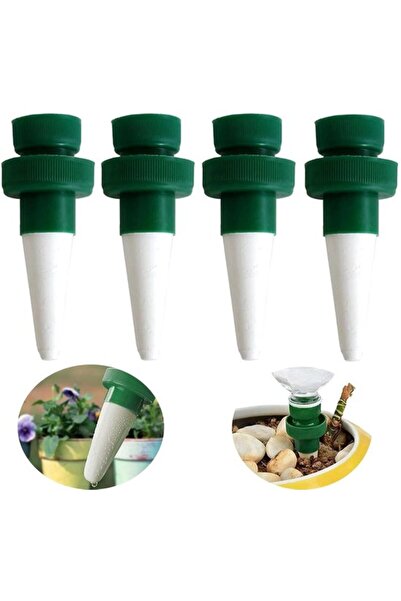 STARSTAR 4-piece Green Ceramic Water Dripper - Plant Waterer Spikes - Ideal f...