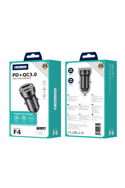 JELLICO Încărcător auto USB-C USB pentru telefon tabletă PD 20W QC3 Încărcare...