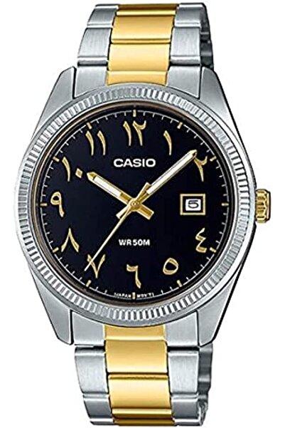 Casio Two-Tone Stainless Steel Band Analog Watch for Men - Silver and Gold