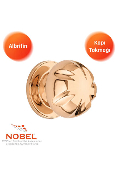 Nobel Rose Clover Door Knob, Door Handle, Metal, Albrifin