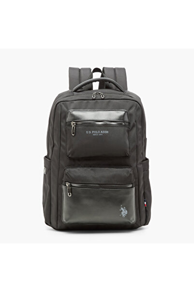U.S. Polo Assn. US POLO ASSN. Solid Backpack with Adjustable Straps and Zip C...