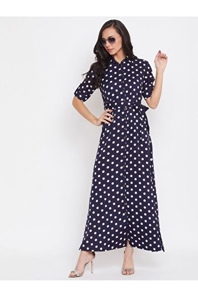 Uptownie By Styli Collar Buttoned Down Shirt Maxi Dress