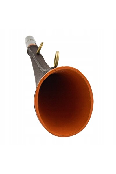 NO BRAND Corn de vânătoare îndoit, negru – piele maro, 25 cm | De vânătoare, ...