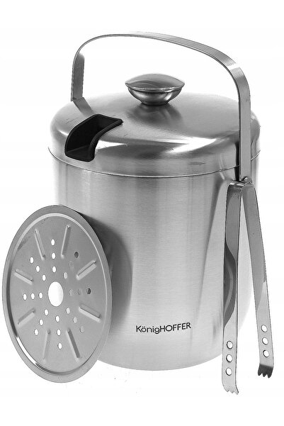 Konighoffer Găleată de gheață argintie + clește Oris 2,8 l