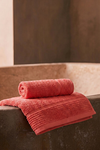 TEOHOMELİNENS Ephesus Hand & Face Towel, Set of 2, 60% Bamboo 40% Cotton, Pom...
