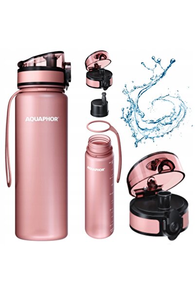 Aquaphor Sticlă de apă + cartuș filtrant City 0.5l roz pudră 2 bucăți