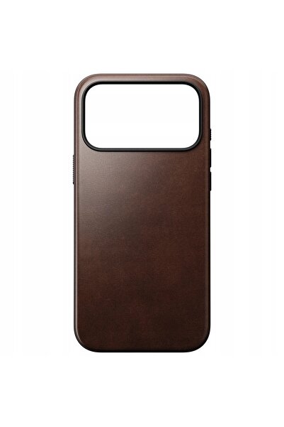 NO BRAND Husă din piele cu MagSafe iPhone 17 Pro Max Nomad Horween Maro Rustic