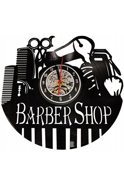 NO BRAND Barber Shop Ceas de perete Disc de vinil Fryjerski