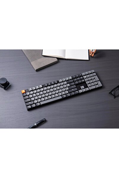 NO BRAND Tastatură mecanică Keychron K5 QMK V2 - Iluminare albă de fundal / Maro