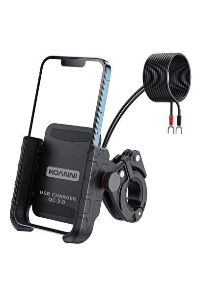 Koanni Suport telefon motocicletă cu încărcător USB 12/24V + cablu USB 20cm