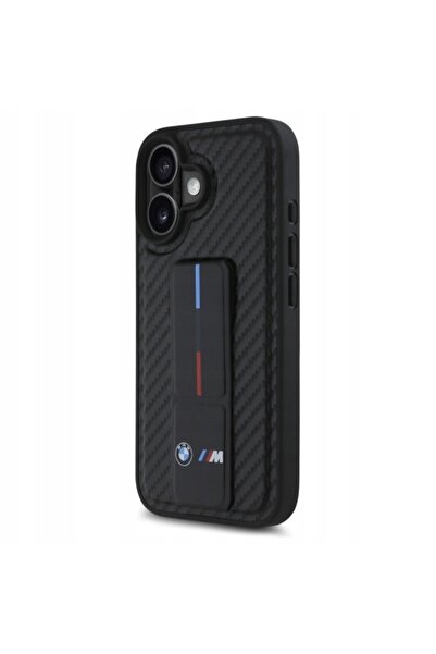 BMW BMHCP16SGSPCCK iPhone 16 6.1 " negru/czarny carcasă rigidă M Grip Stand S