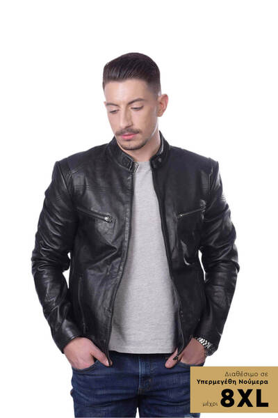 THEODOROU LEATHERS ΜΑΥΡΟ ΑΝΔΡΙΚΟ ΔΕΡΜΑΤΙΝΟ ΜΠΟΥΦΑΝ TLM0011