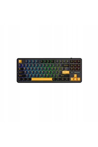 Aula Tastatură gasket F87 Thunder Black GrayWoodV3 switch RGB