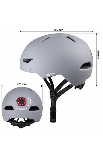 NO BRAND CĂȘTĂ DE BICICLETĂ PENTRU SCUTER REGLABILĂ 55-58cm LUMINĂ LED + OCHE...