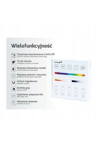 NO BRAND Sistem de iluminat MULTI montat pe perete, telecomandă cu 4 zone, RF...