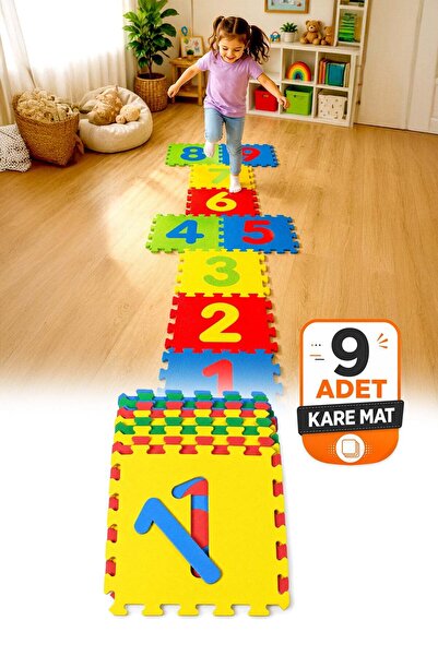 omilife 9 Pieces Large Size Eva Counting Puzzle Play Mat Numbered Kids Floor ...