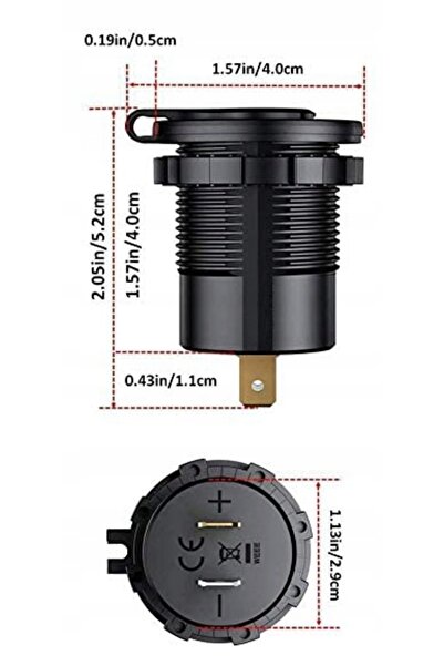 NO BRAND USB QC 3.0 METRUL DE TENSIUNE PENTRU PRIZĂ CU COMUTATOR METALIC CU