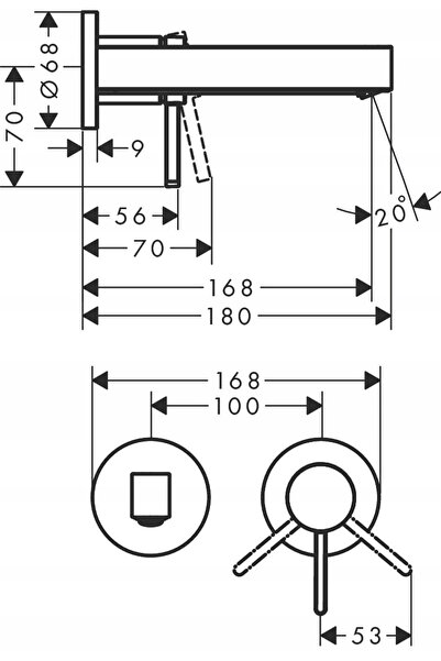 Hansgrohe Baterie de chiuvetă încastrată Finoris 76051000 Crom