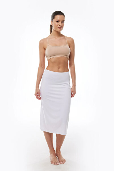 SOFT AURA Malabadi Women's White Full Length Long Skirt Lining Modal Underski...