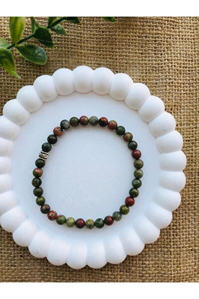 Luba Both Bracelet and Prayer Beads, 33 Pieces, 6 Mm, Unakite Natural Stone w...