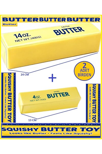 OYUNCAKSAHİLİ Butter Tereyağ XL BOY ve STANDART BOY 2 Adet Birden squishy Dum...