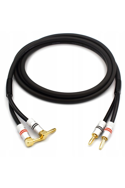 NO BRAND Cablu de boxe HEARON, Mufă banană dreaptă și în unghi, 3m, 2x2.5mm, ...