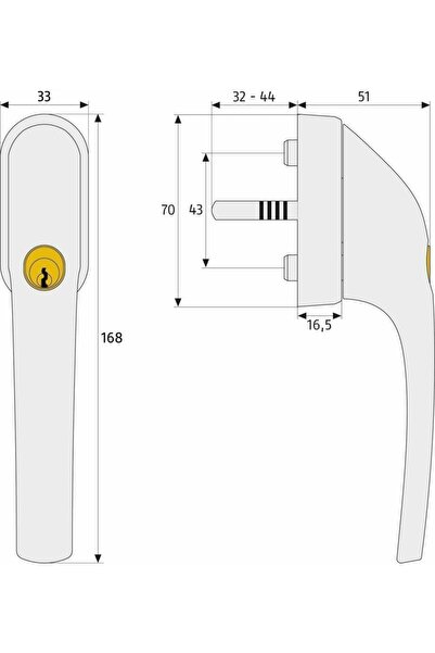 Abus Mâner de fereastră cu cheie FG300, blocabil, argintiu - PREMIUM