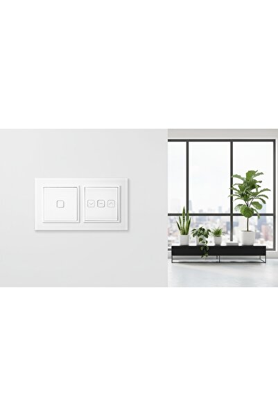 NO BRAND 2x Conector obturator cu ramă WiFi Tuya Ospel Sonata Touch Sticlă albă