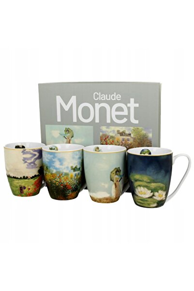 Duo Căni de porțelan CZTERY 350 ml pentru CAFEA CEAI, inspirate de Claude Monet