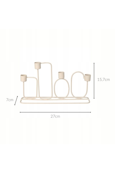 Home Styling Collection SUPPORT LUMÂNĂRI METALIC GRI PENTRU 4 LUMÂNĂRI MODERN...