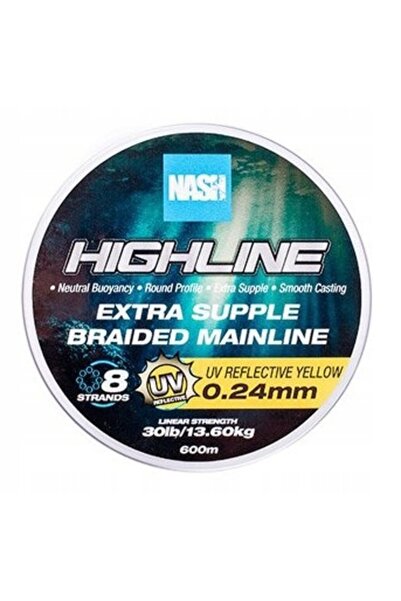 Nash Plecionka Highline Extra Supple Braid 0,24mm 600m Galben UV Lungime (m)