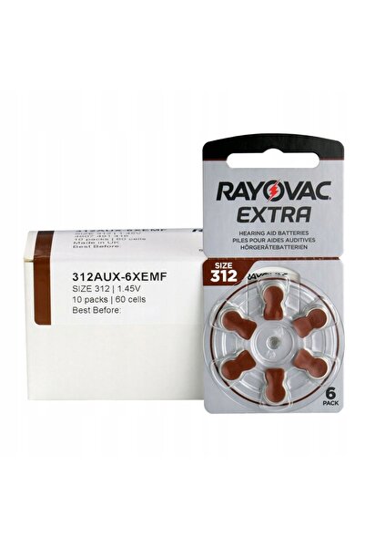 NO BRAND 60x Baterii tip pastilă pentru aparate auditive 312 PR41 1.45V