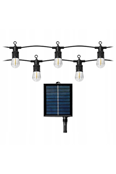 Virone Ghirlandă luminoasă solară de grădină 10m + 10x becuri LED cu filament...