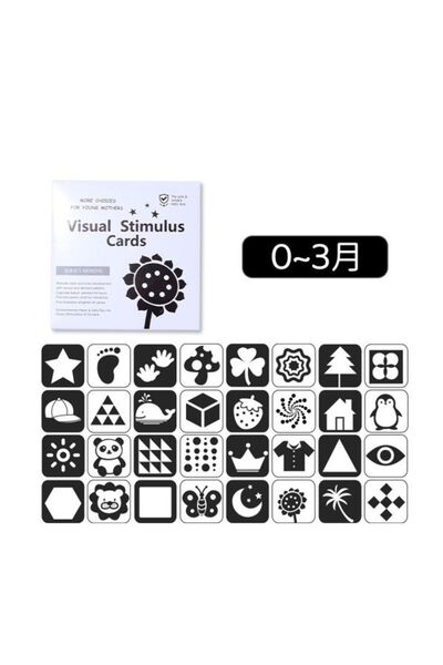 PlayFun Card De Stimulare Vizuala Pentru Bebelusi 0-3 Luni - Jucarie pentru C...