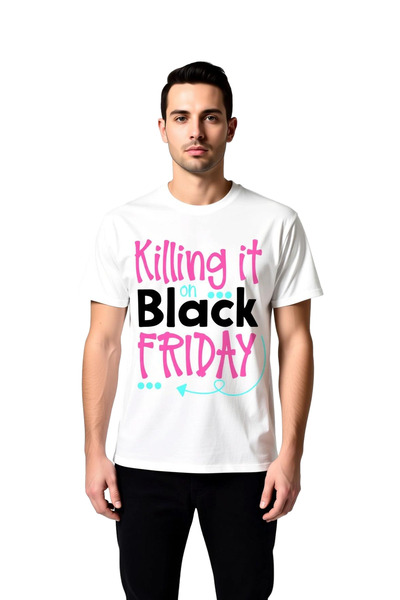 PayBuy تي شيرت رجالي مطبوع عليه I Finish Work On Black Friday