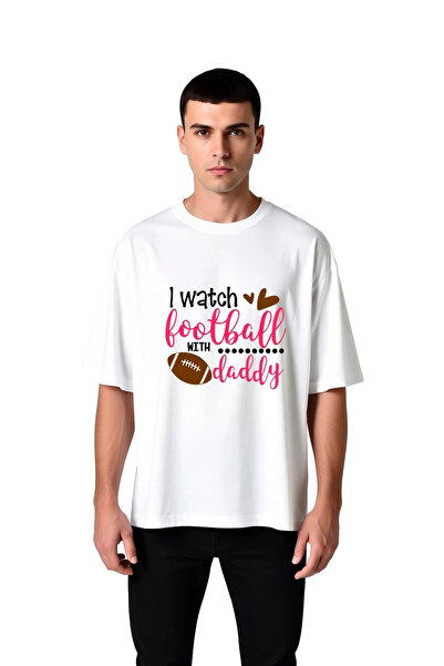 PayBuy I Watched Football with My Dad Printed Men's Oversize T-Shirt