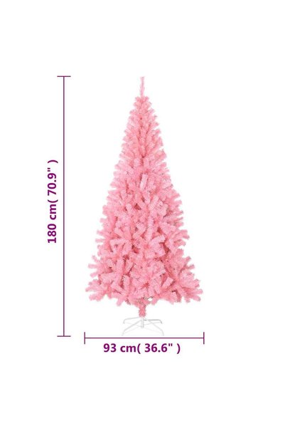 vidaxl Artificial Christmas Tree with Stand Pink 180 cm PVC
