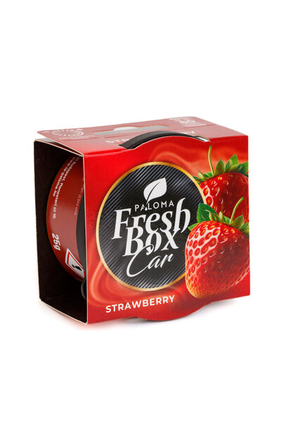 PALOMA Odorizant auto Fresh Box Căpșuni, 25 g, pentru suportul de pahare