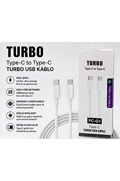 Type-C to Type-C Beyaz Hasır Hızlı Şarj ve Veri Aktarım Kablosu 60W PD Destekli Süper Hızlı Şarj USB-C Kablo Dayanıklı Örgü Tasarım Kırılmaya Karşı Güçlendirilmiş 1 Metre Tüm USB-C Uyumlu Cihazlar