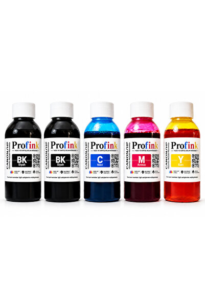 Profink CANON TR4755i PG575 CL576 KARTUŞ DOLUM SETİ 5x100ml 5 li set 4 RENKLİ MÜREKKEP