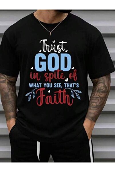 9JY Men's Christian Faith Bible Verse Trusting God Church Faith-Inspired Grap...