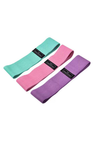 Generic Set 3 benzi elastice de exerciții, textile anti-alunecare, pentru fes...