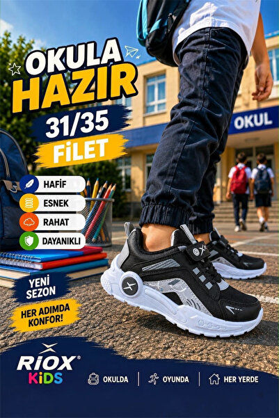 ALTUNTAŞ Boys' Velcro Non-Slip Sole Casual Sports Shoes School Shoes