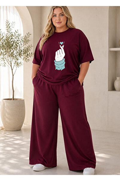 Prekarya design Women's Plus Size Premium Oversize Cotton 2-Piece Tracksuit S...