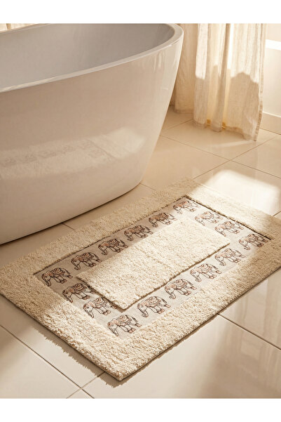 LC Waikiki Border Detailed Elephant Patterned Bath Mat