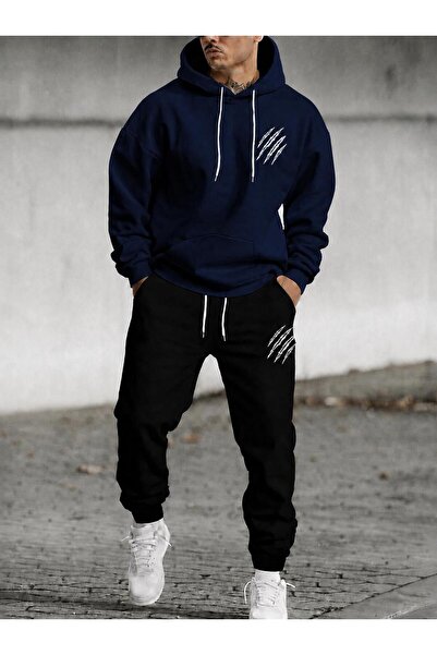 zeag Men's Claw Printed Hooded Tracksuit Set