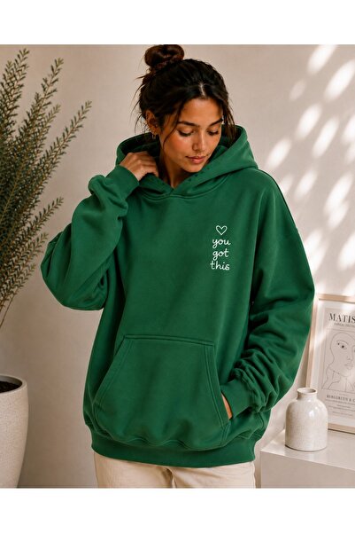 TREND EMMODA Women's Minimal Printed Oversize Sweatshirt