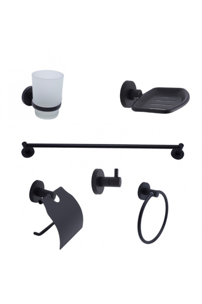 Generic Italian Black Bathroom Accessories Set - Matilda